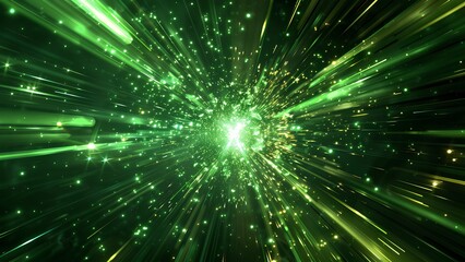 Emerald Burst: A Dazzling Abstract Green Light Explosion