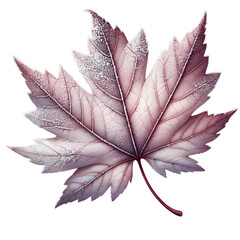 3d purple maple leaf with snow