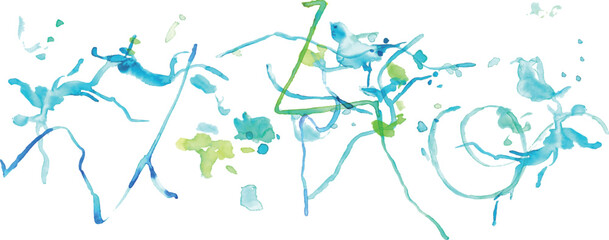  水彩画。水彩タッチのベクター幾何学イラスト。夏の抽象画背景テンプレート。Watercolor painting. Vector geometric illustration with watercolor touch. Summer abstract painting background template.