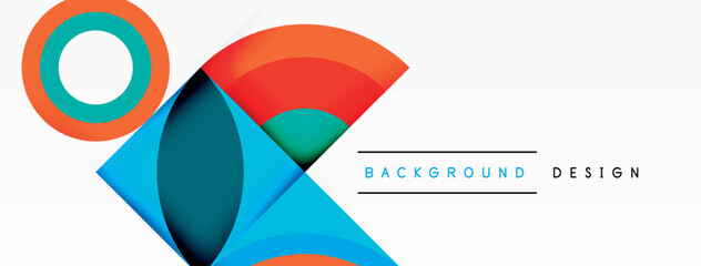 Obraz premium Circles and petals. Geometric beautiful abstract minimal template for Wallpaper, Banner, Background, Card, Book Illustration, landing page