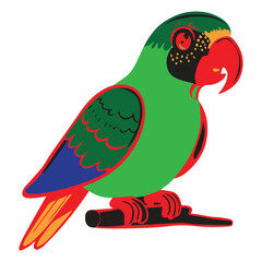 World Parrot Day event banner. Illustration of a parrot in polygonal style on white background to celebrate 