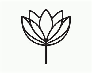 Line Art Flower Logo Design Icon Symbol Vector Illustration.