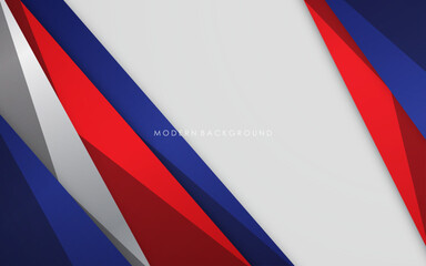 Modern background blue with white and red color