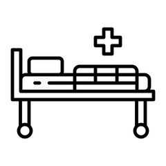 hospital bed outline icon