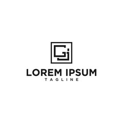 gj or jg square logo design