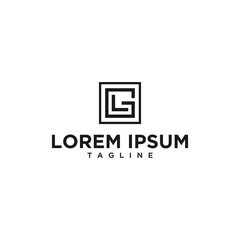 gl or lg square logo design