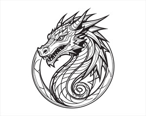Dragon logo design icon symbol vector template.