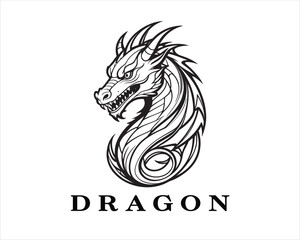 Dragon logo design icon symbol vector template.