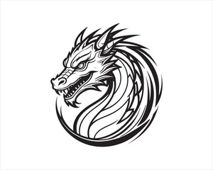 Dragon logo design icon symbol vector template.