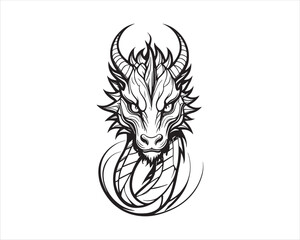 Dragon logo design icon symbol vector template.
