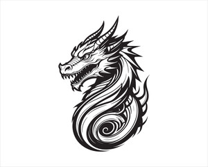 Dragon logo design icon symbol vector template.