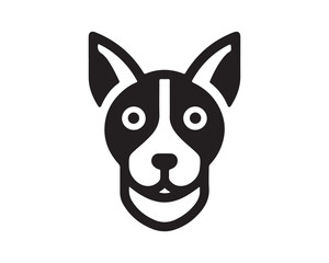 Dog Logo design template. Dog head icon. Vector illustration. Silhouette simple. 