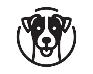 Dog Logo design template. Dog head icon. Vector illustration. Silhouette simple. 