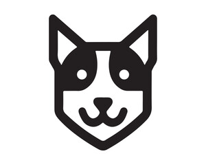 Dog Logo design template. Dog head icon. Vector illustration. Silhouette simple. 