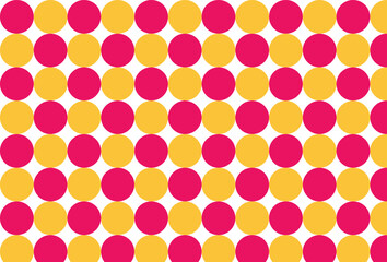 Seamless circle pattern vector with pink and yellow color