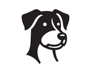 Dog Logo design template. Dog head icon. Vector illustration. Silhouette simple. 