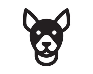 Dog Logo design template. Dog head icon. Vector illustration. Silhouette simple. 