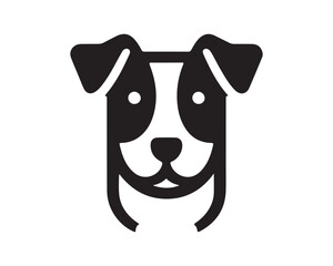 Dog Logo design template. Dog head icon. Vector illustration. Silhouette simple. 