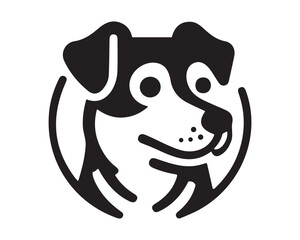 Dog Logo design template. Dog head icon. Vector illustration. Silhouette simple. 