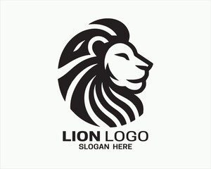 Lion logo design vector template. lion head logo design icon vector illustration