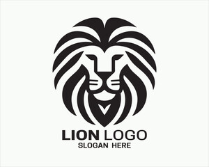 Lion logo design vector template. lion head logo design icon vector illustration