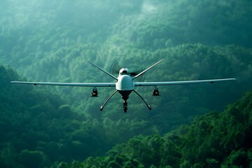 Drone Flying Over a Lush Forest