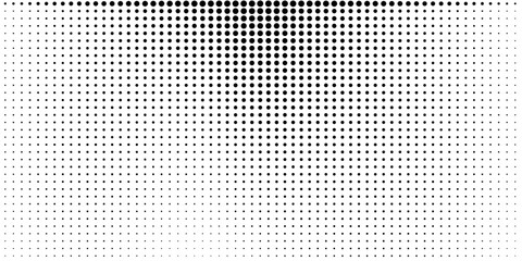 Dotted gradient halftone background. Horizontal seamless dotted pattern in pop art style. Abstract modern stylish texture. Fade gradient black and white half tone background. Vector illustration.
