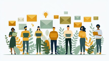 Naklejka premium Diverse team of people working together on a project.