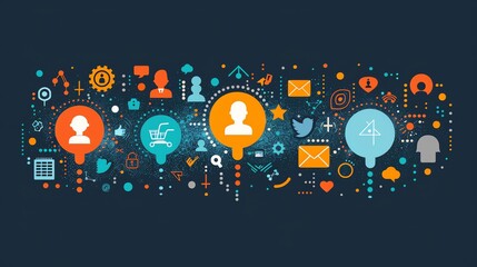 Obraz premium Abstract Background for Social Media Marketing.