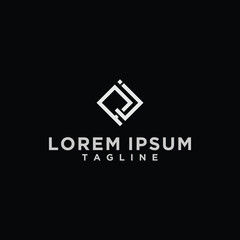 pj or jp square logo design