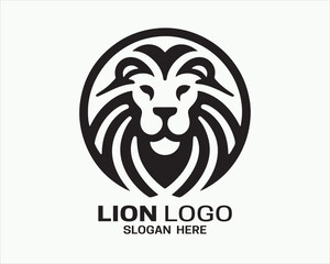 Lion logo design vector template. lion head logo design icon vector illustration