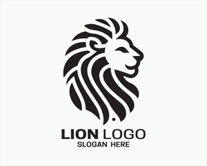 Lion logo design vector template. lion head logo design icon vector illustration