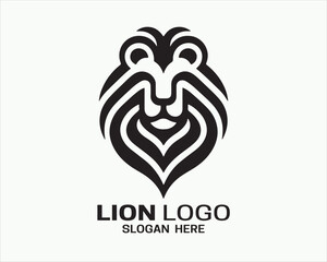 Lion logo design vector template. lion head logo design icon vector illustration