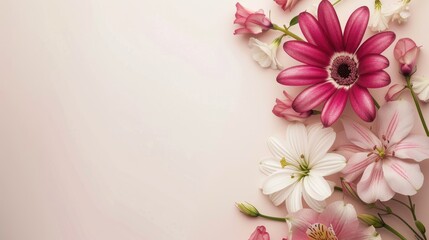 Fototapeta premium Flower bouquet background with space for text Elegant floral image for invites