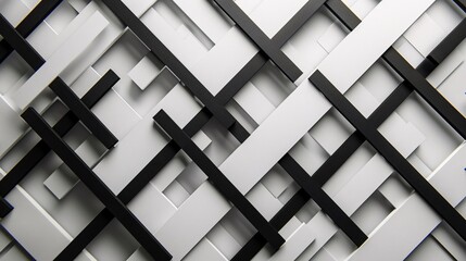 Fototapeta premium Minimalist Abstract Black Lines on White Background with Copy Space