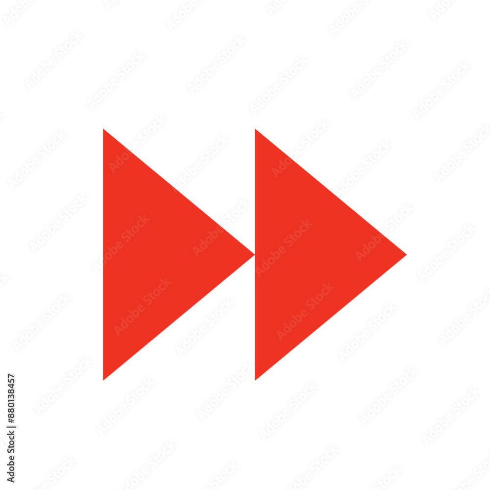 Poster double arrow, navigation, next, direction flat style isolated icon. arrow symbol for web site and mo