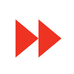 Double arrow, navigation, next, direction flat style isolated icon. Arrow symbol for web site and mobile app design