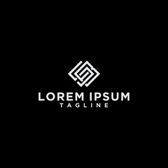 sb or bs square logo design