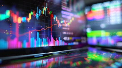 Tablet displaying business trends and insightful market analyses complemented by data-driven charts for comprehensive data visualization.