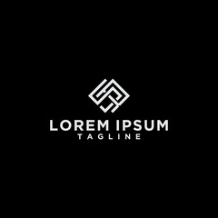 sr or rs square logo design