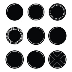 photo frame set and black shape illustration