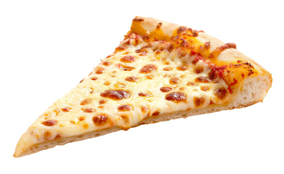Slice of cheese pizza isolated on Transparent background. 