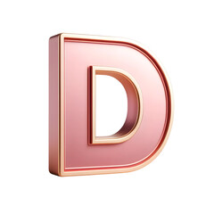 Obraz premium 3d pink letter D