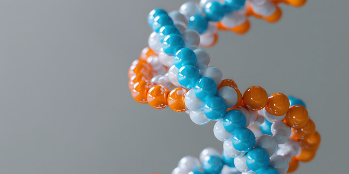 Modelo em close-up de uma dupla h&eacute;lice de DNA