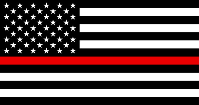 Flag of the United States with Thin Red Line
