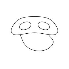 A mushroom with a tongue sticking out