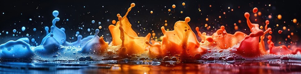 Abstract Colorful Liquid Splatter