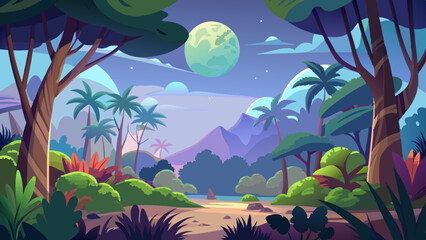 daytime jungle Landscape scene background