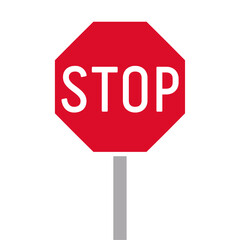 red stop sign illustration vector isolated on white and transparent background