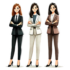 3D group of business people isolated on white